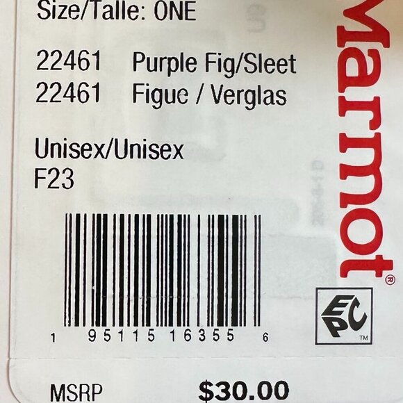 Marmot Purple Fig Logo Winter Hat Beanie Outdoors Skiing Snowboarding Winter NWT - Picture 3 of 4